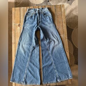 Ganni Flare Wide Leg Blue Jeans